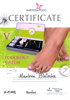 certyfikat podologii
