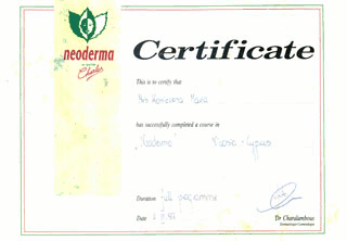 Dyplomy Gabinetu Kosmetycznego Maria